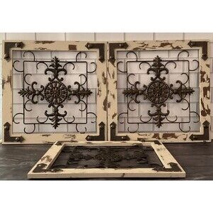 3 Fetch Home Wall Decor Rustica Fleur Lis Plaque II. 20” x 20” Each